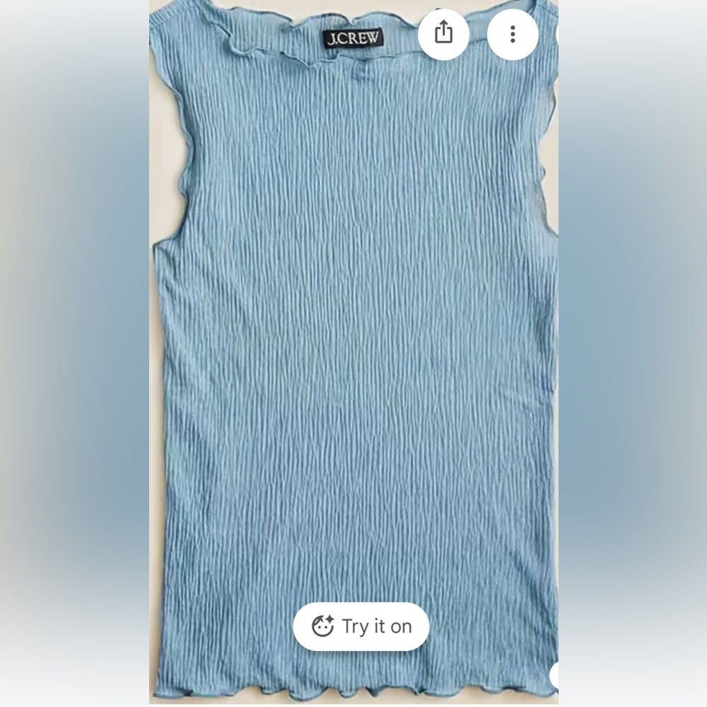 J. Crew Ruffle Trim Shell Sheer Tank